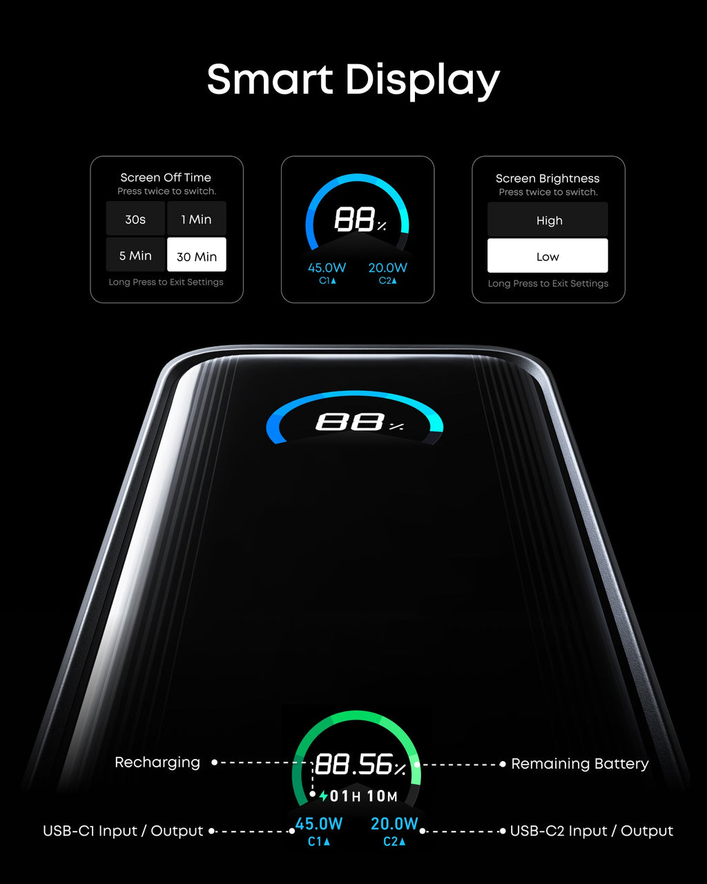 Anker Prime Power Bank (9.6K, 65W, Fusion) - WONDERWALL