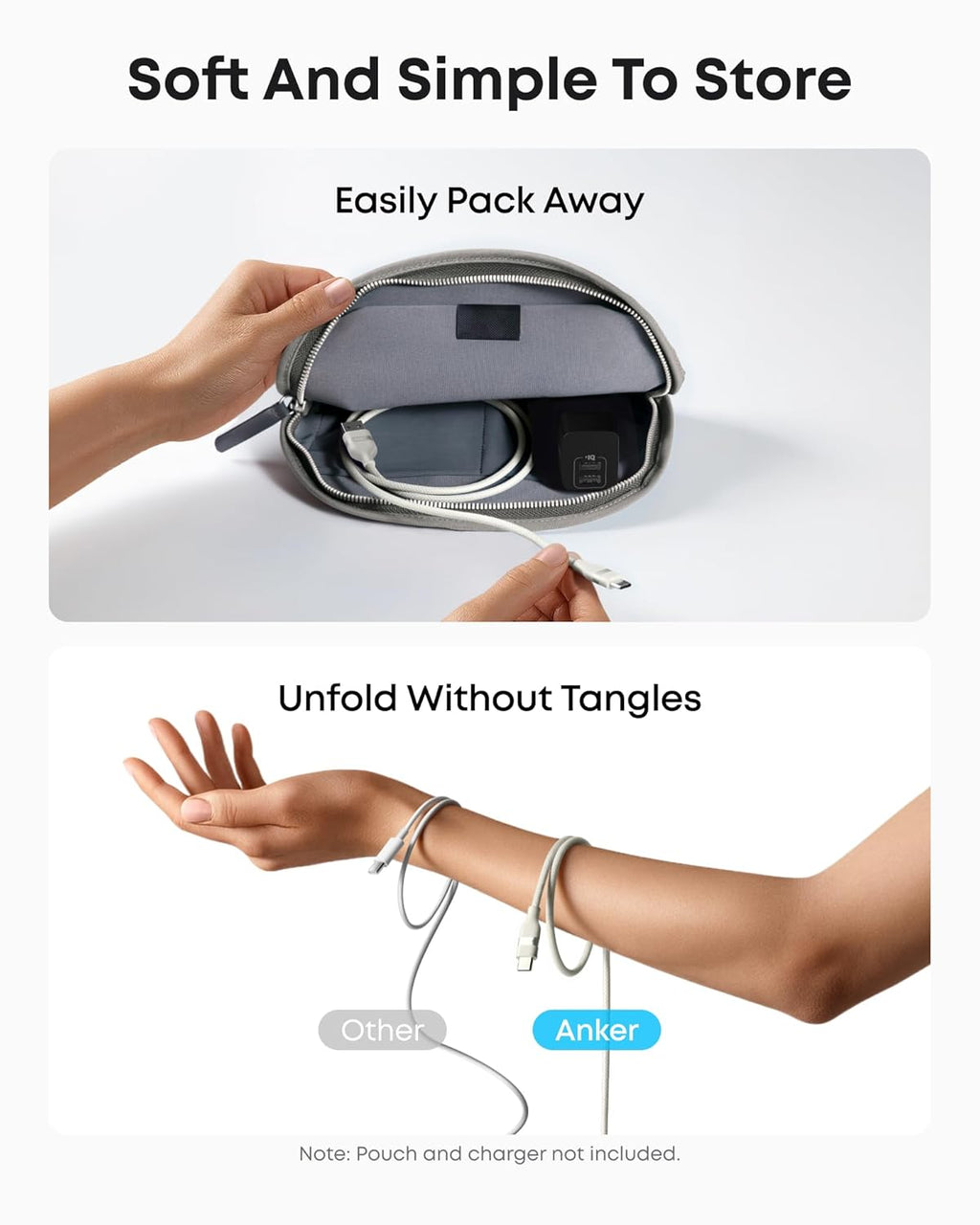 Anker USB-A to USB-C Cable (3 ft/6 ft, Upcycled-Braided) - WONDERWALL