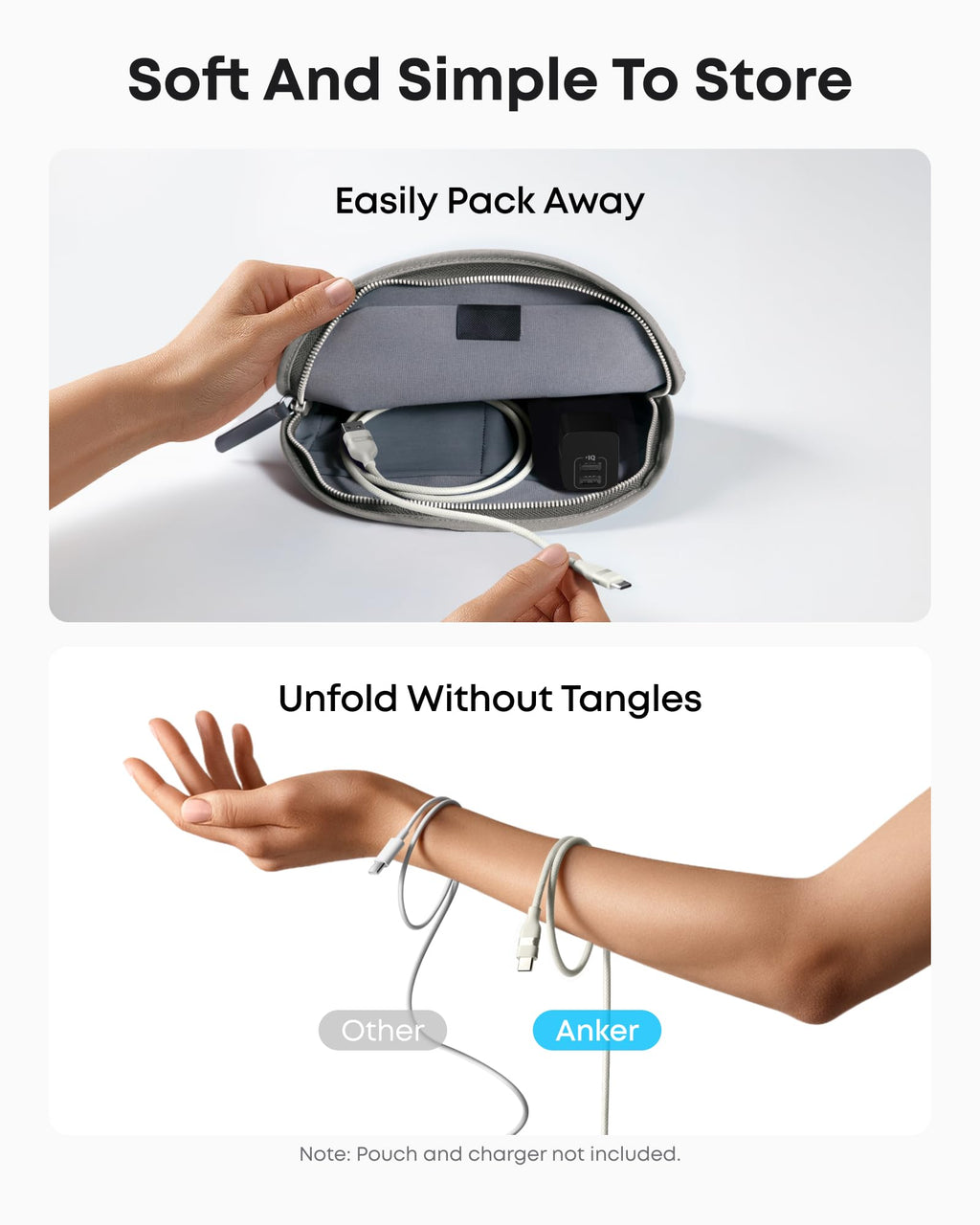 Anker USB-A to USB-C Cable (3 ft/6 ft, Upcycled-Braided) - WONDERWALL
