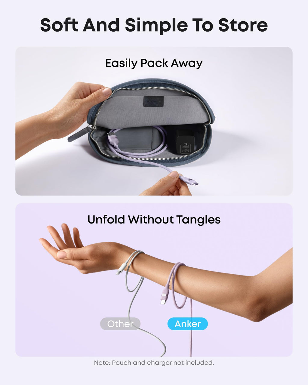 Anker USB-A to USB-C Cable (3 ft/6 ft, Upcycled-Braided) - WONDERWALL