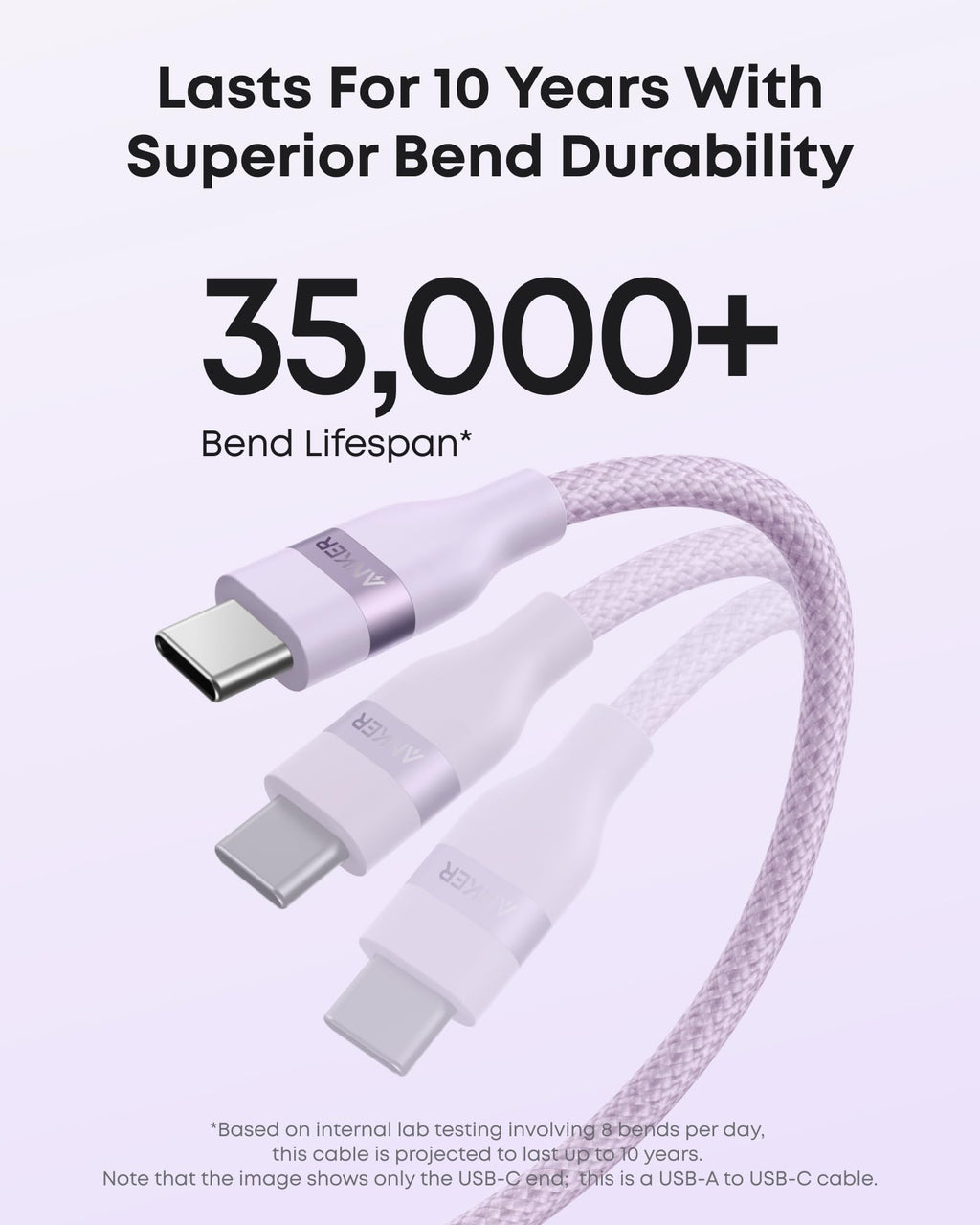 Anker USB-A to USB-C Cable (3 ft/6 ft, Upcycled-Braided) - WONDERWALL