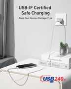 Anker USB-C to USB-C Cable (3 ft / 6 ft, 240W, Upcycled-Braided) - WONDERWALL