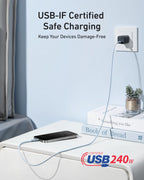 Anker USB-C to USB-C Cable (3 ft / 6 ft, 240W, Upcycled-Braided) - WONDERWALL