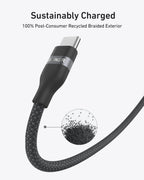 Anker USB-C to USB-C Cable (3 ft / 6 ft, 240W, Upcycled-Braided) - WONDERWALL