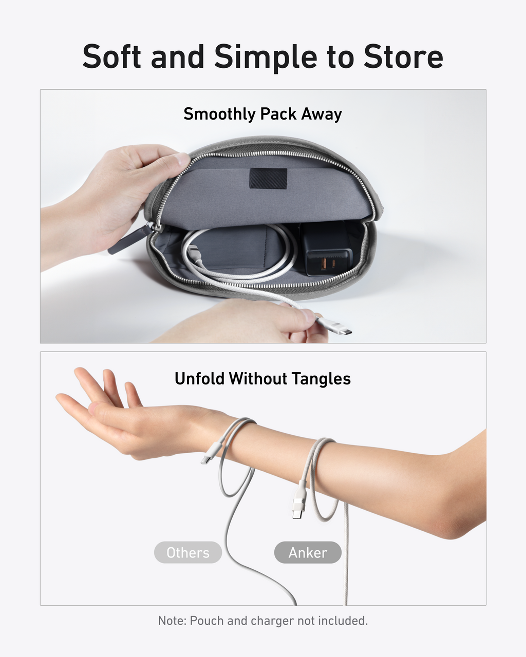 Anker USB-C to USB-C Cable (3 ft / 6 ft, 240W, Upcycled-Braided) - WONDERWALL
