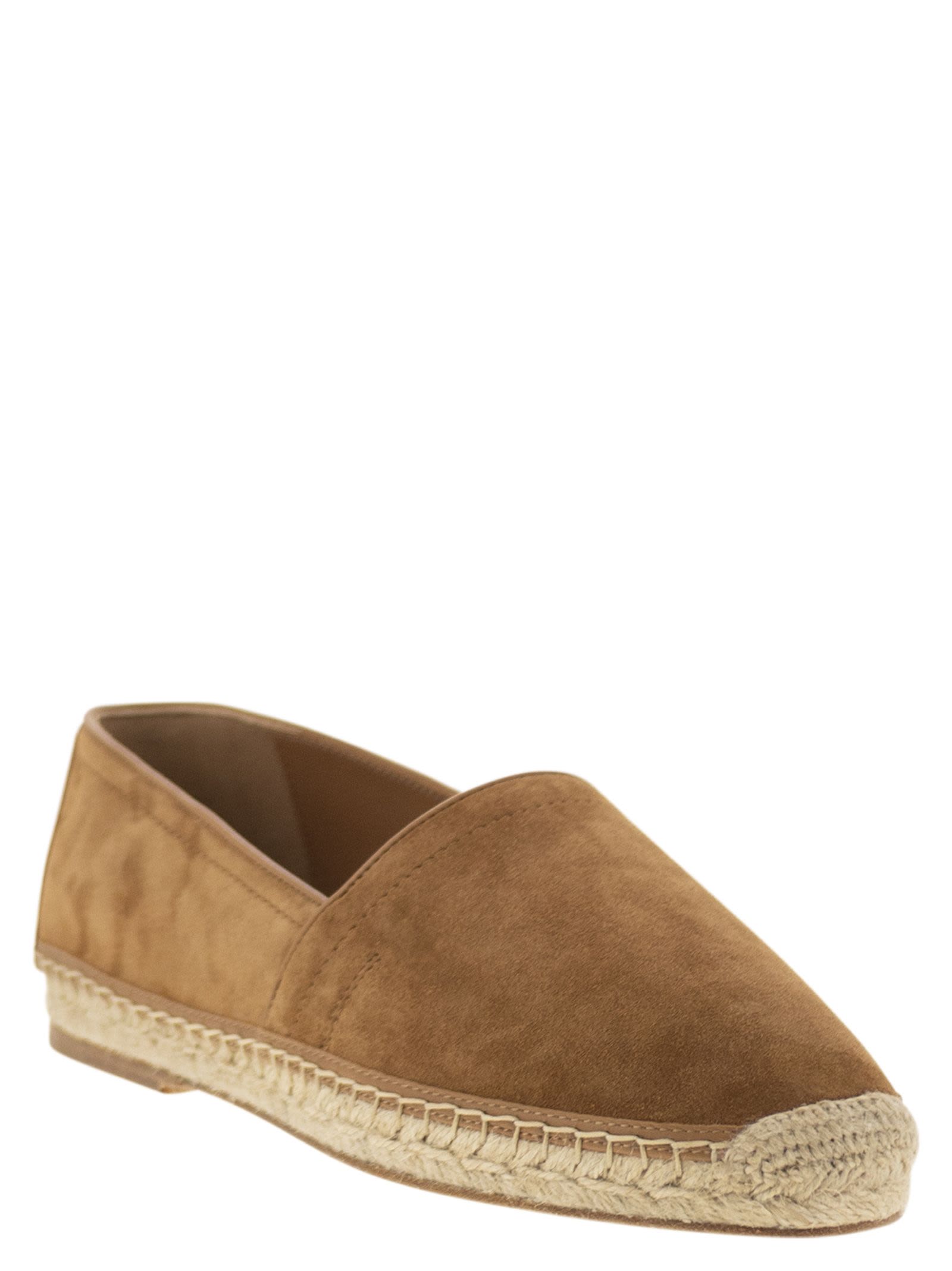Men Washed Suede Espadrilles With Beading
