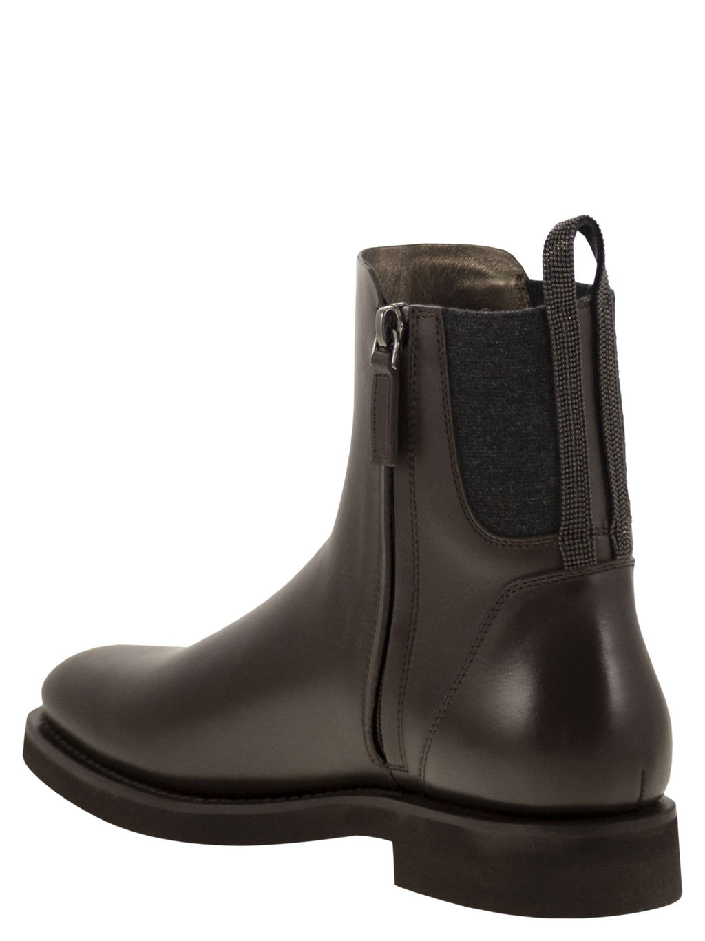 Women Chelsea Boot In Matt Calfskin With Shiny Detail