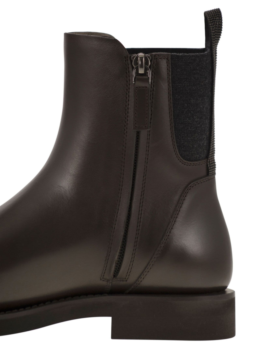 Women Chelsea Boot In Matt Calfskin With Shiny Detail