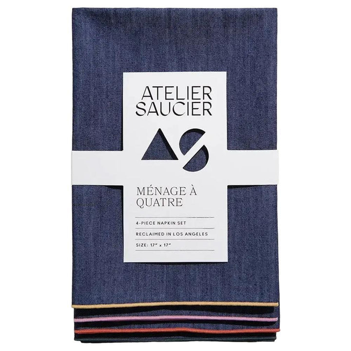'Rainbow Denim' Napkins (4CT)