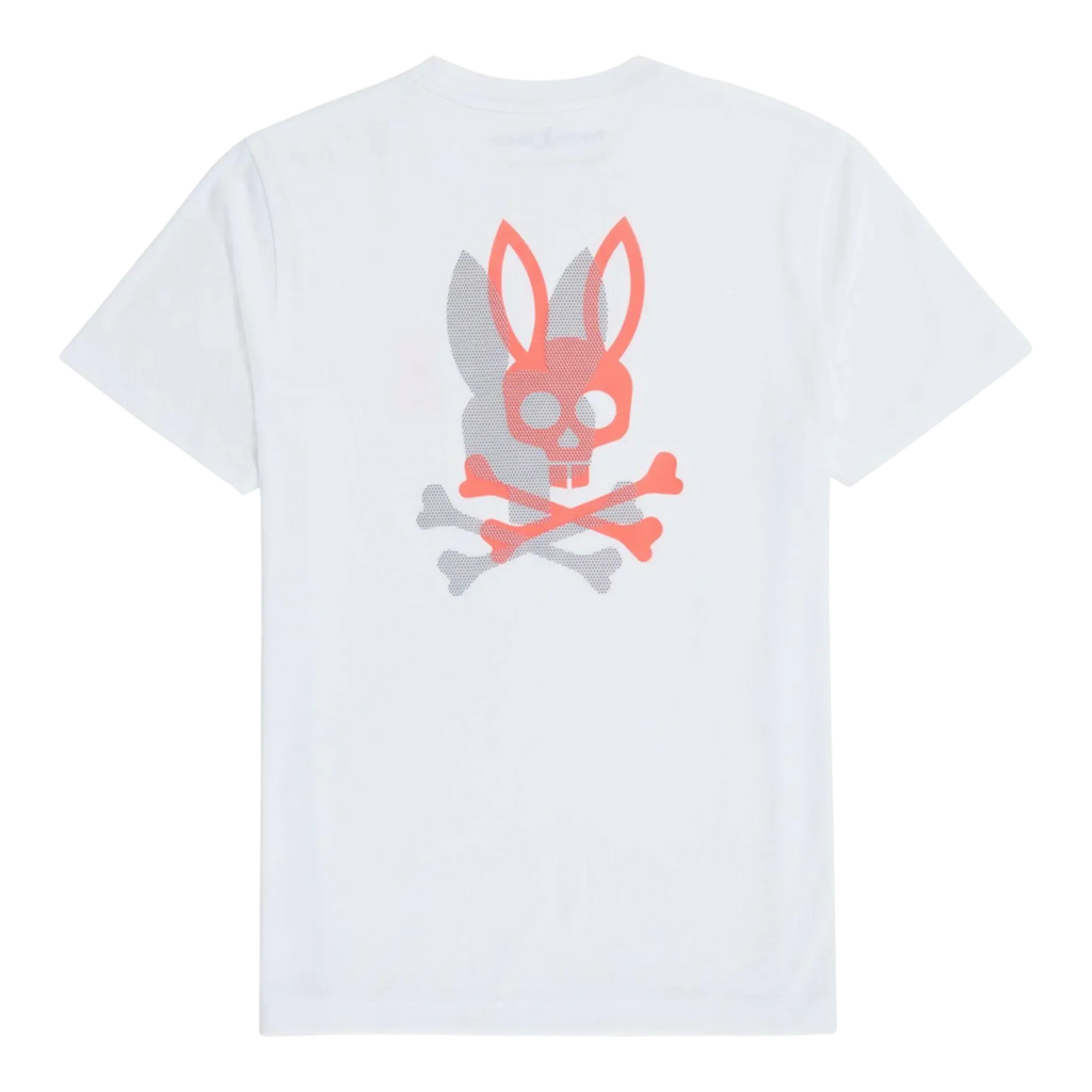 Psycho Bunny Chicago Back Graphic Men Tee Shirt White/Pink