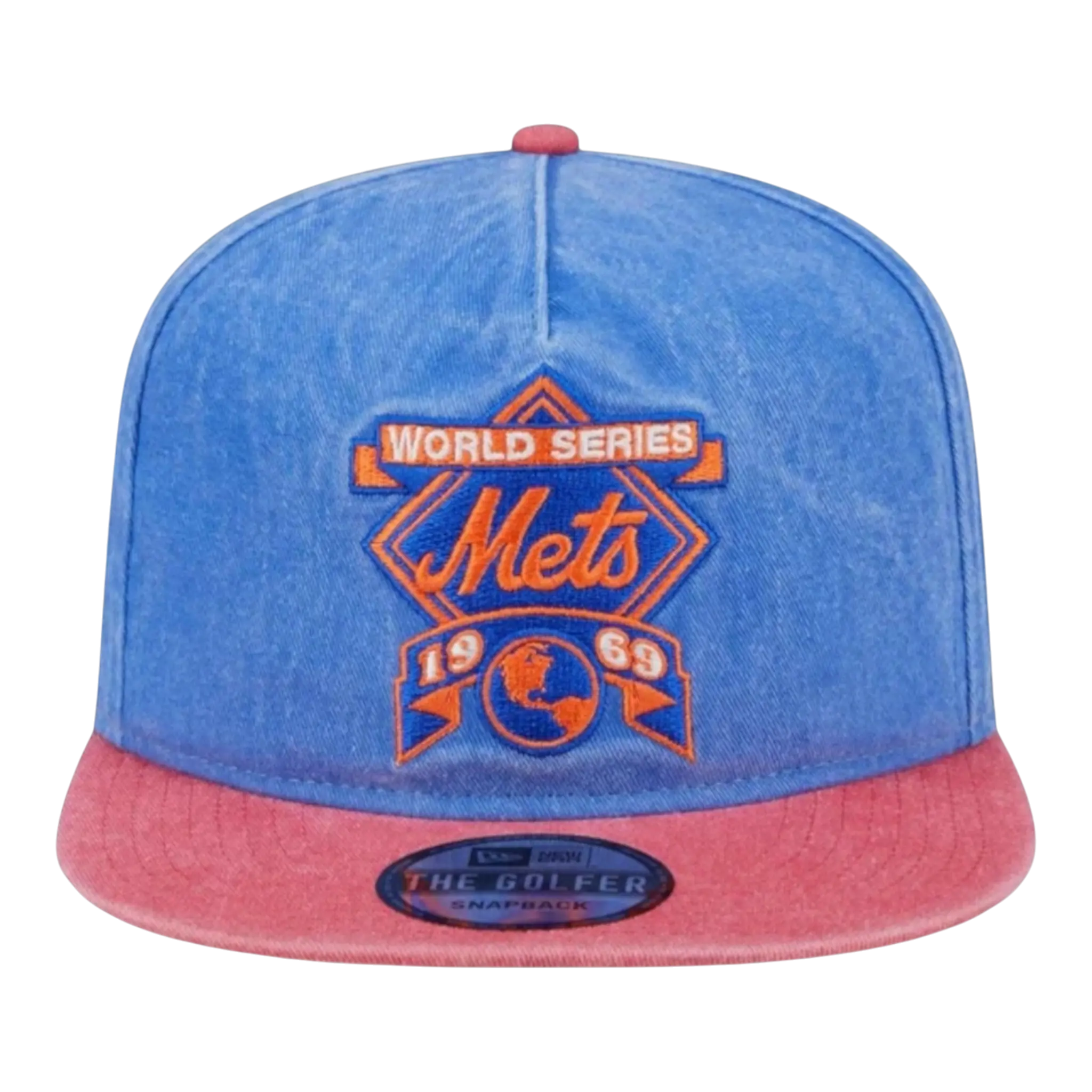 New Era MLB New York Mets Pigment Dye Golfer Snapback Hat Denim Royal/Red
