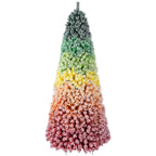 WONDERWALL ‘Noël DuBois’ 6 ft Flocked Artificial Christmas Tree – Rainbow