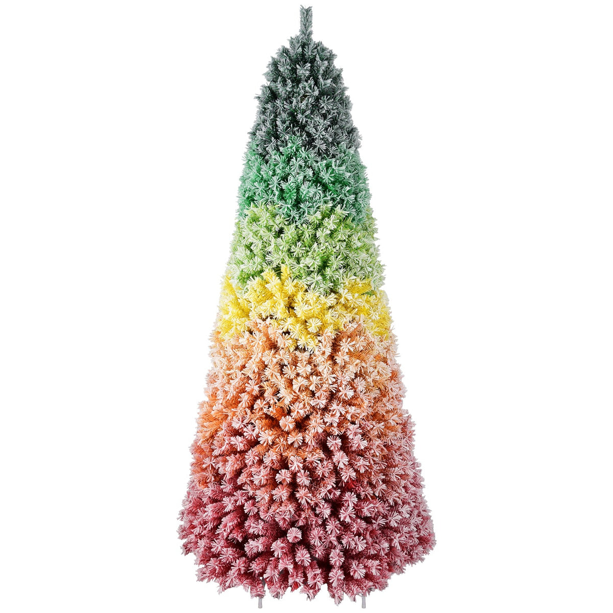 WONDERWALL ‘Noël DuBois’ 6 ft Flocked Artificial Christmas Tree – Rainbow