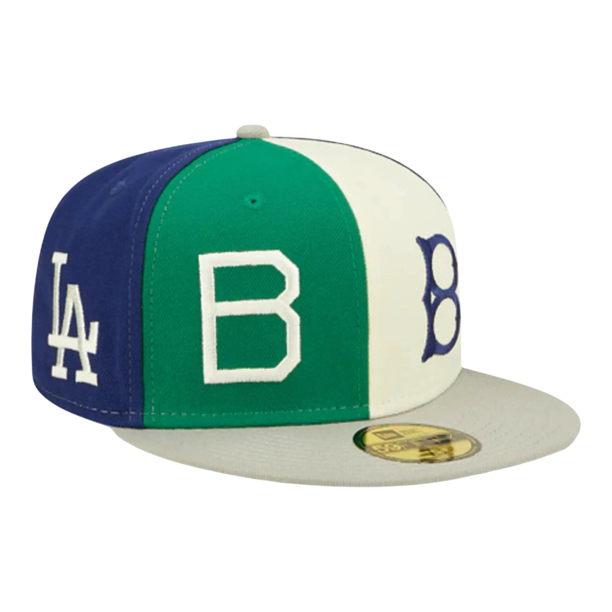New Era 59Fifty MLB Los Angeles Dodgers Logo Pinwheel Fitted Hat Multi/Grey
