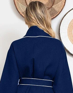 Knee-Length Waffle Robe for Women
