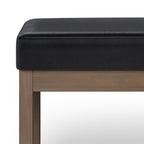 WONDERWALL 'Une Collection' Milltown Large Ottoman Bench with Solid Wood Frame - Midnight Black