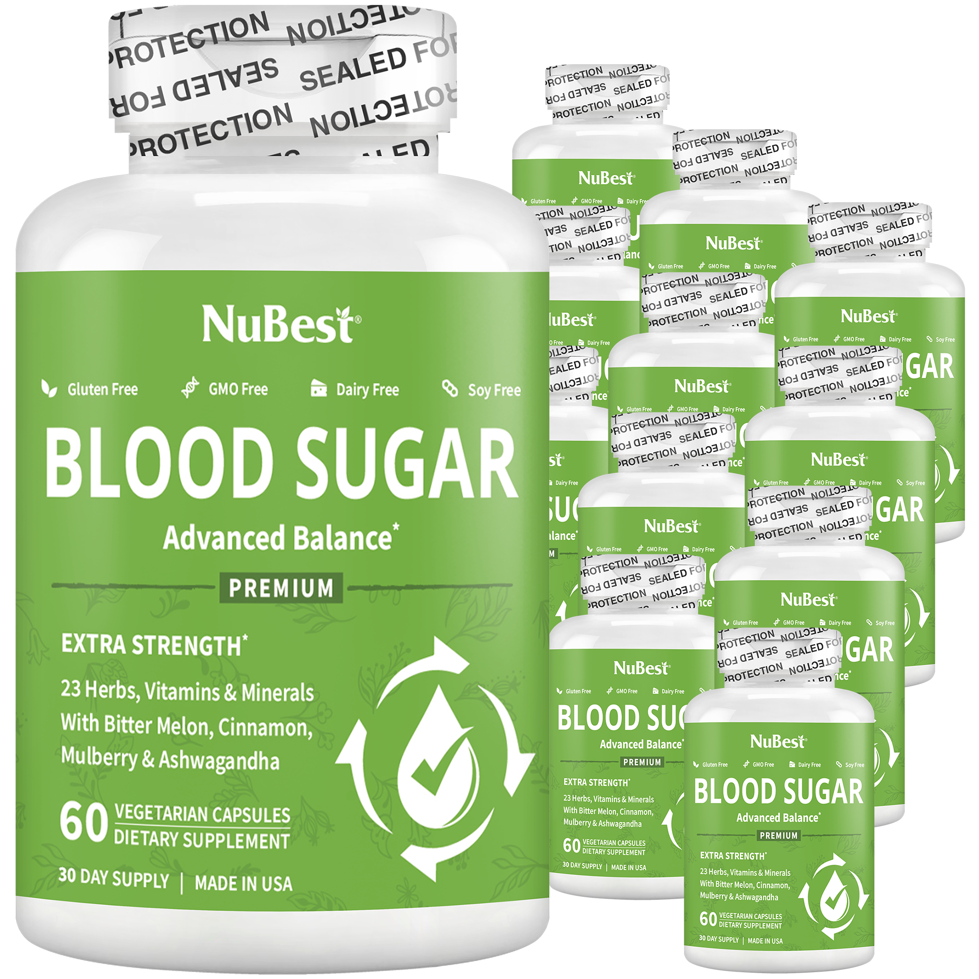 Blood Sugar Supplement, Advanced Formula For Energy Balance, Immunity & Overall Health, 60 Vegan Capsules by NuBest Nutrition®