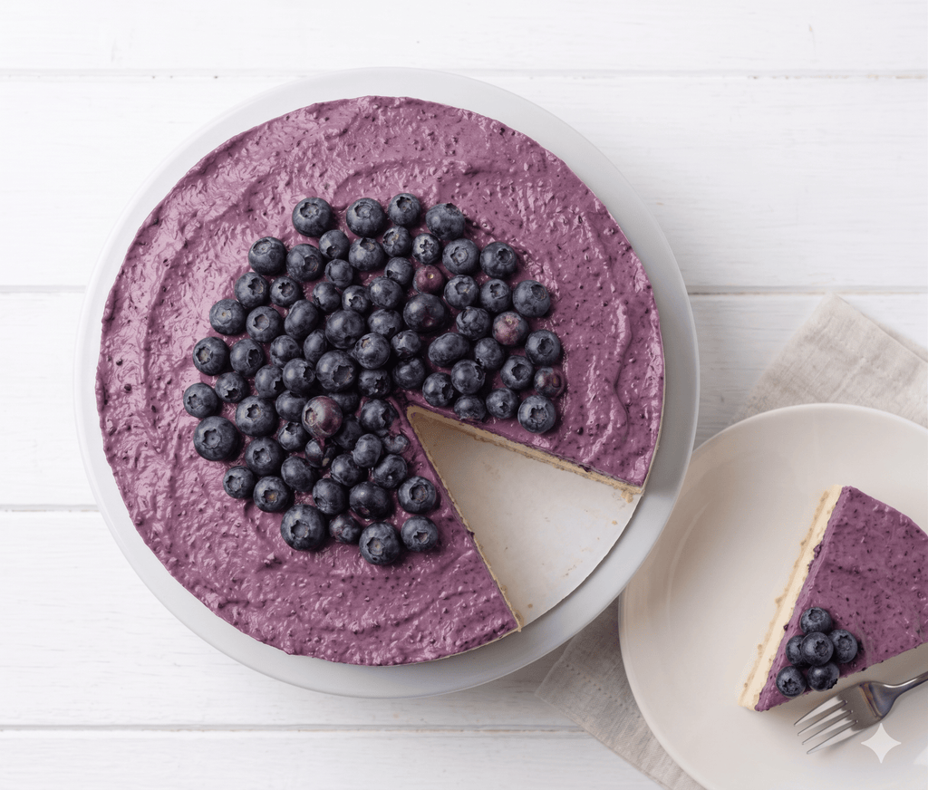 Andy Anand Sugar - Free Blueberry Lemon Mousse Cake, 2.6 lb – Keto & Diabetic - Friendly, Tangy Lemon Ganache, No Preservatives, Birthday Gift