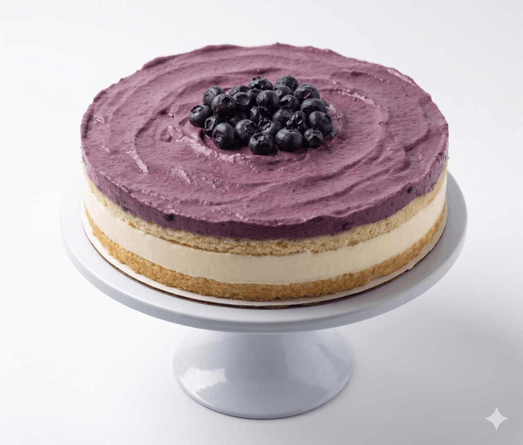 Andy Anand Sugar - Free Blueberry Lemon Mousse Cake, 2.6 lb – Keto & Diabetic - Friendly, Tangy Lemon Ganache, No Preservatives, Birthday Gift
