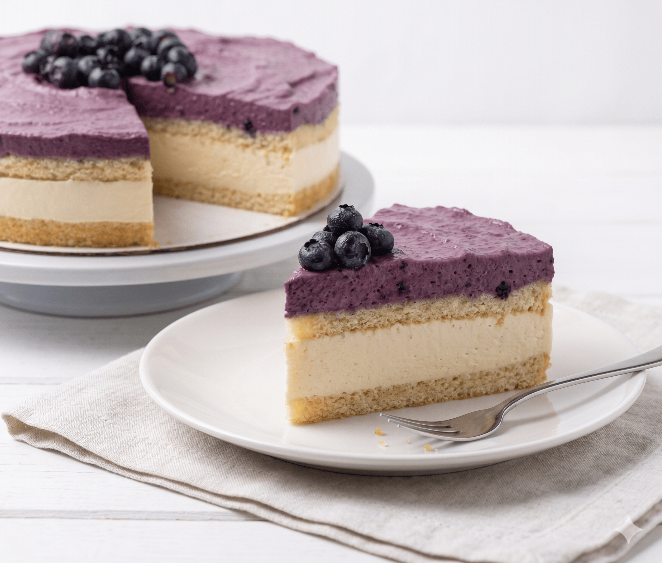 Andy Anand Sugar - Free Blueberry Lemon Mousse Cake, 2.6 lb – Keto & Diabetic - Friendly, Tangy Lemon Ganache, No Preservatives, Birthday Gift