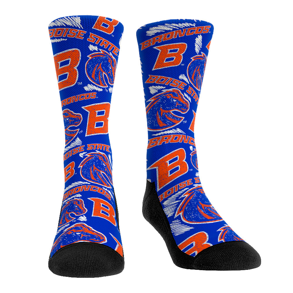 Boise State Broncos - Logo Sketch Crew Socks