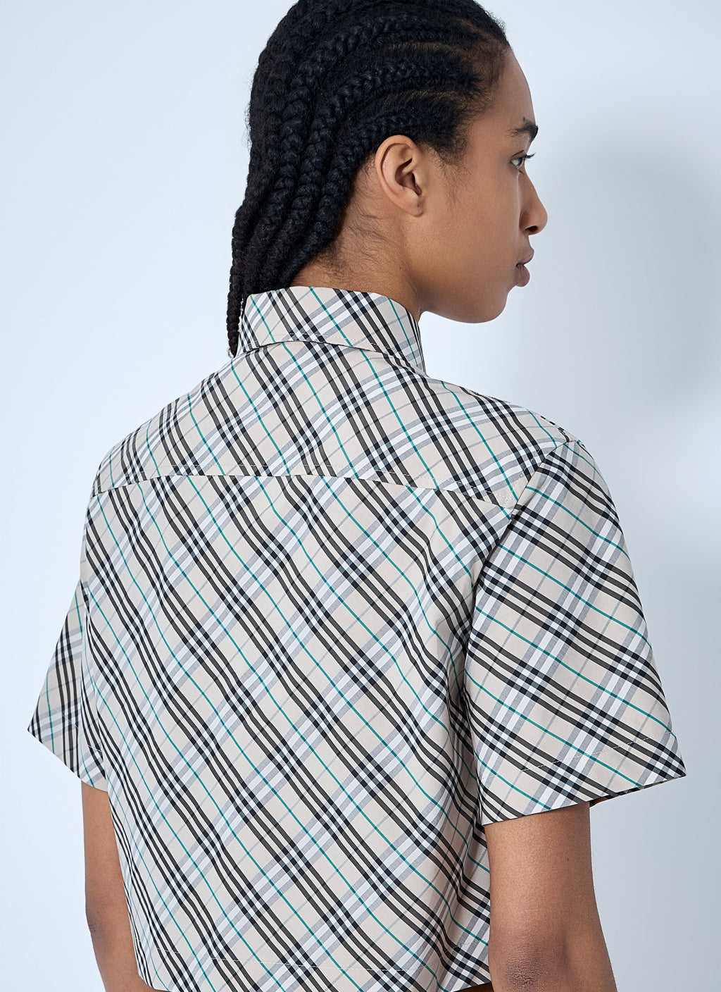 Women Crop Check Shirt