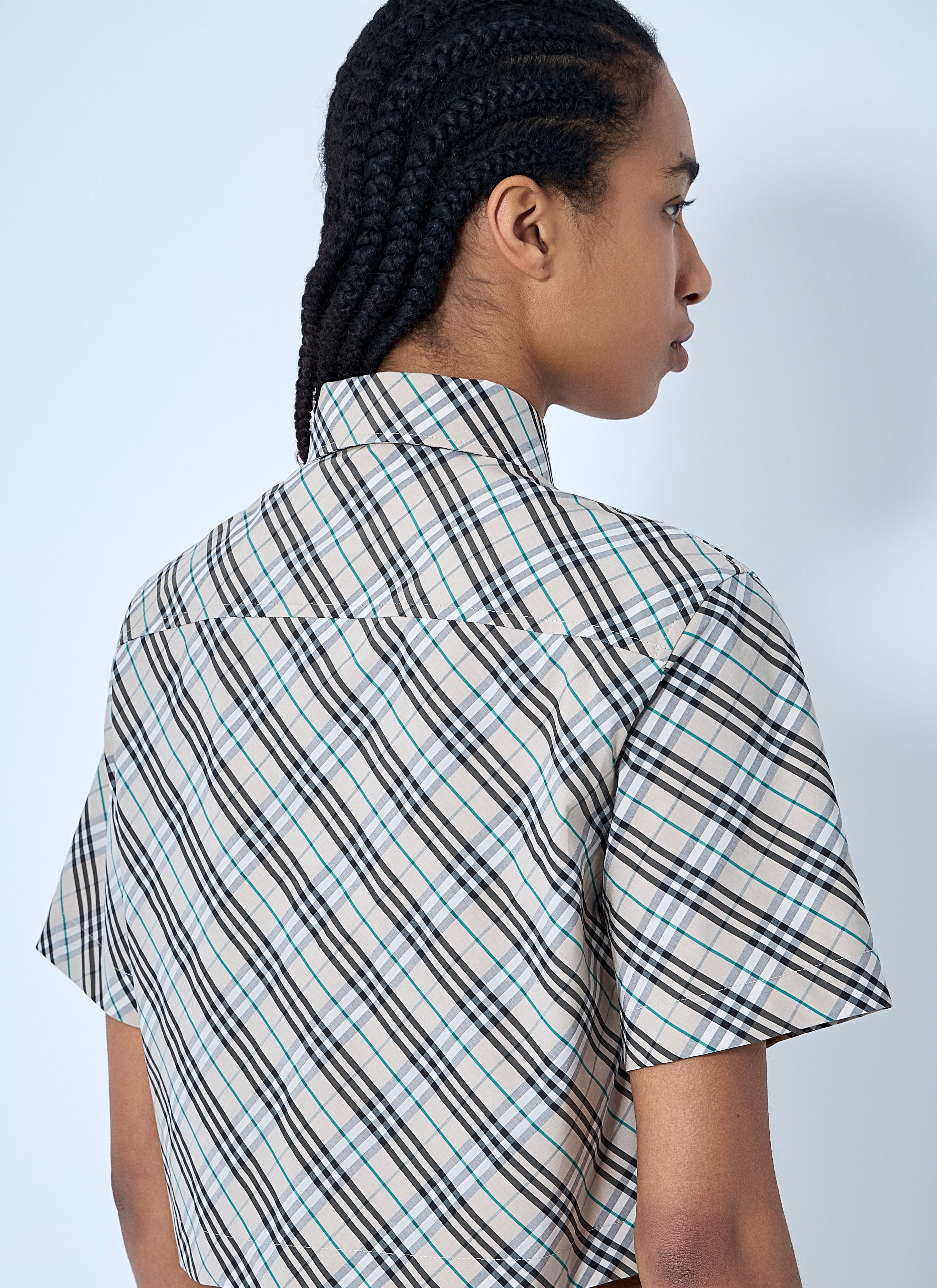 Women Crop Check Shirt