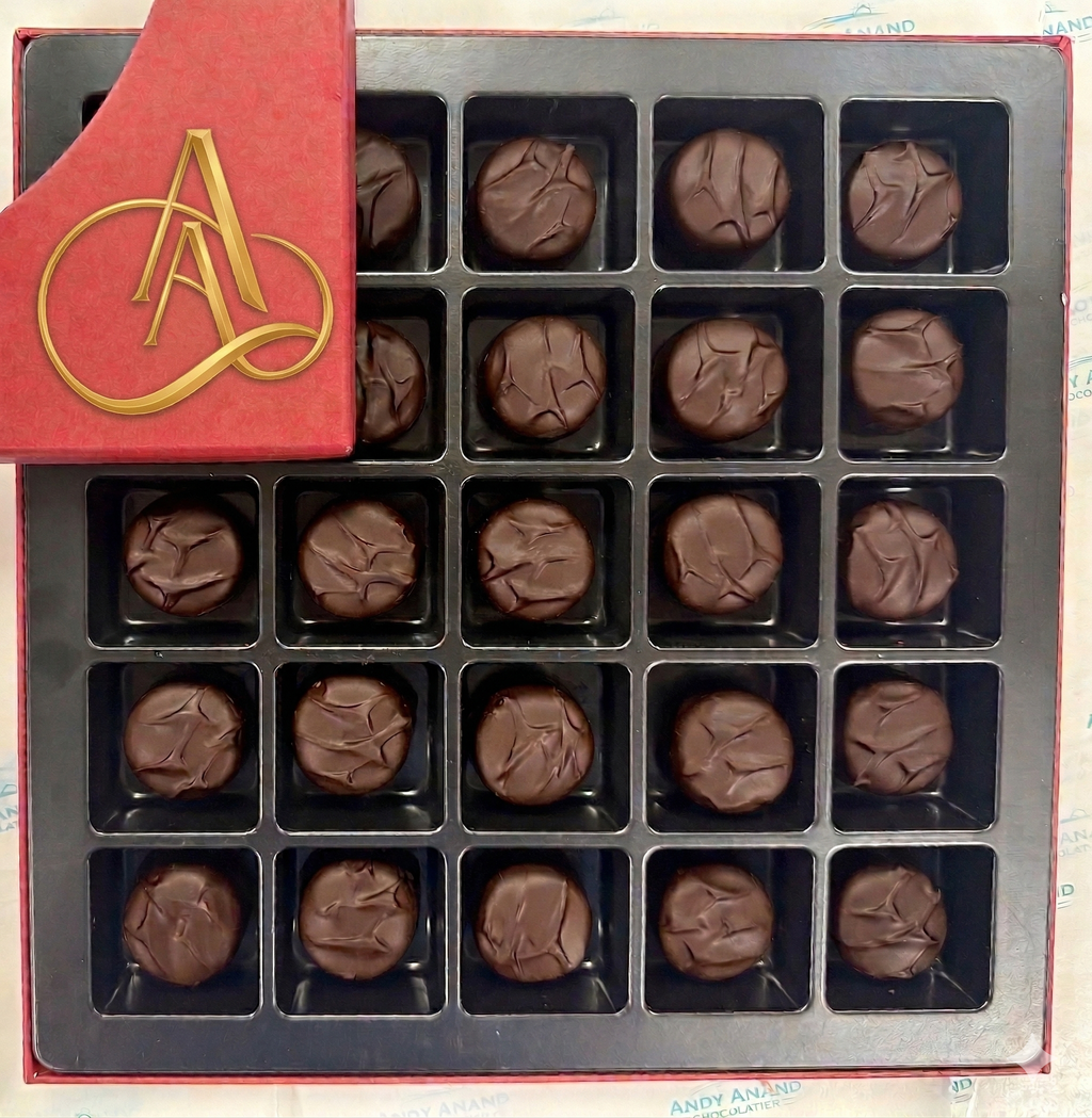 Andy Anand Sugar - Free Vanilla Butter Cream Dark Chocolates, 25 pc – Diabetic - Friendly, Keto, Gluten - Free, Birthday & Valentine's Gift Box