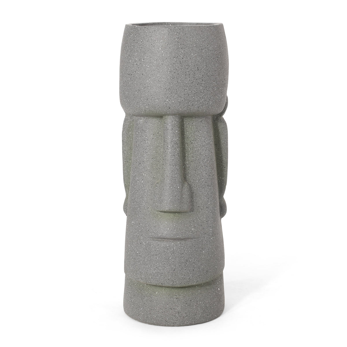 WONDERWALL 'Une Collection' Stone Gray Flower Planter with Textured Cast Stone Finish - Tall