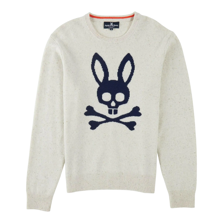 Psycho Bunny Vandam Men Wool Sweater Alabaster