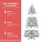 WONDERWALL ‘Noël DuBois’ 6 ft Flocked Artificial Christmas Tree – Green / White