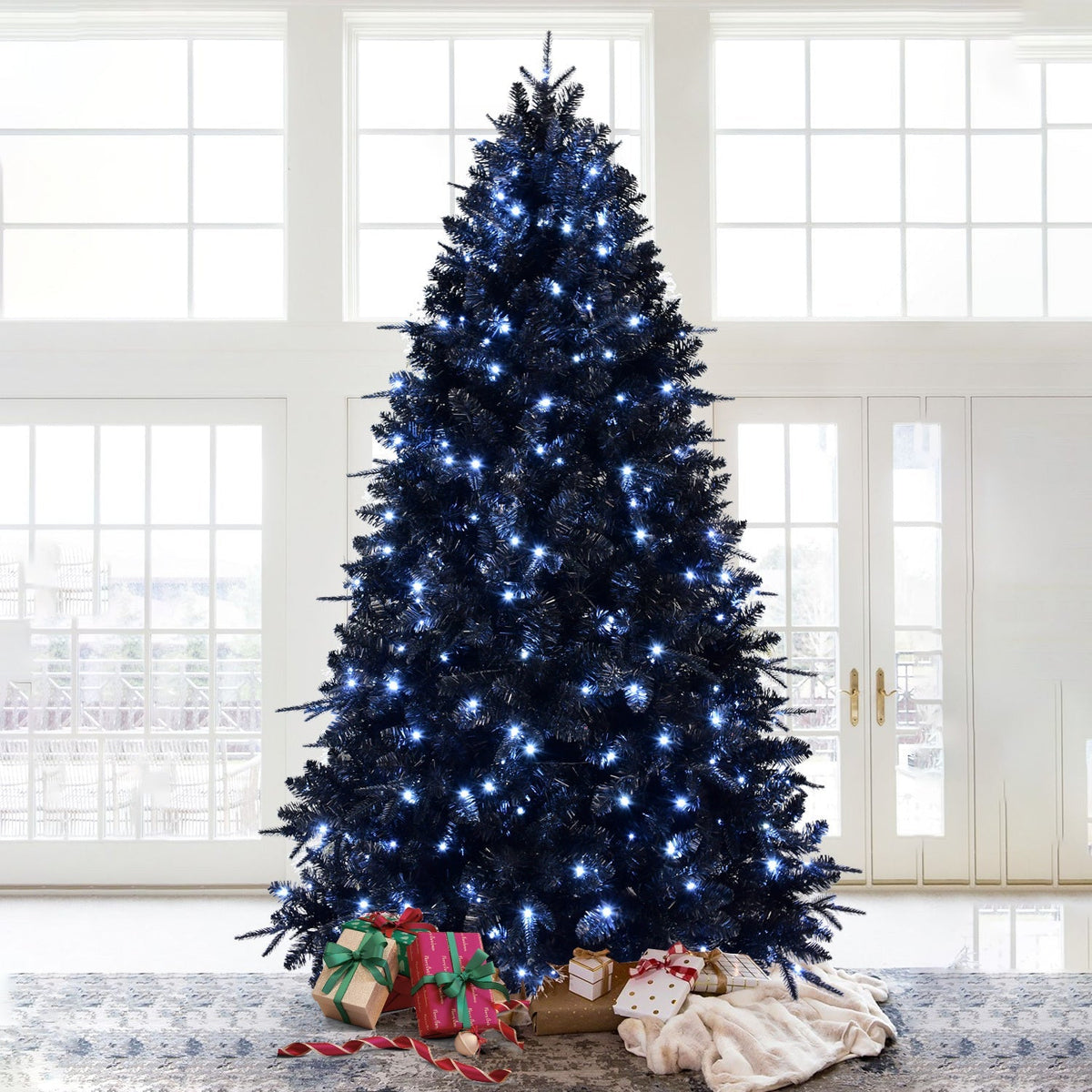 WONDERWALL 'Une Collection' 6-Foot Pre-Lit Black Christmas Tree with 350 LED Lights - Black