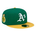 New Era 59Fifty MLB Oakland Athletics 1973 Logo History Fitted Hat Green/Yellow