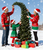 WONDERWALL ‘Noël DuBois’ 6 ft Bent-Top Artificial Christmas Tree with 200 Warm White LEDs – Green