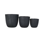 WONDERWALL 'Une Collection' Lightweight MGO Planter Set of 3 with Crackle Texture - Neutral