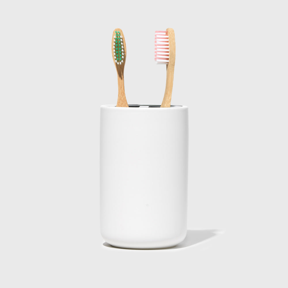 Toothbrush Set & Stoneware Toothbrush Holder