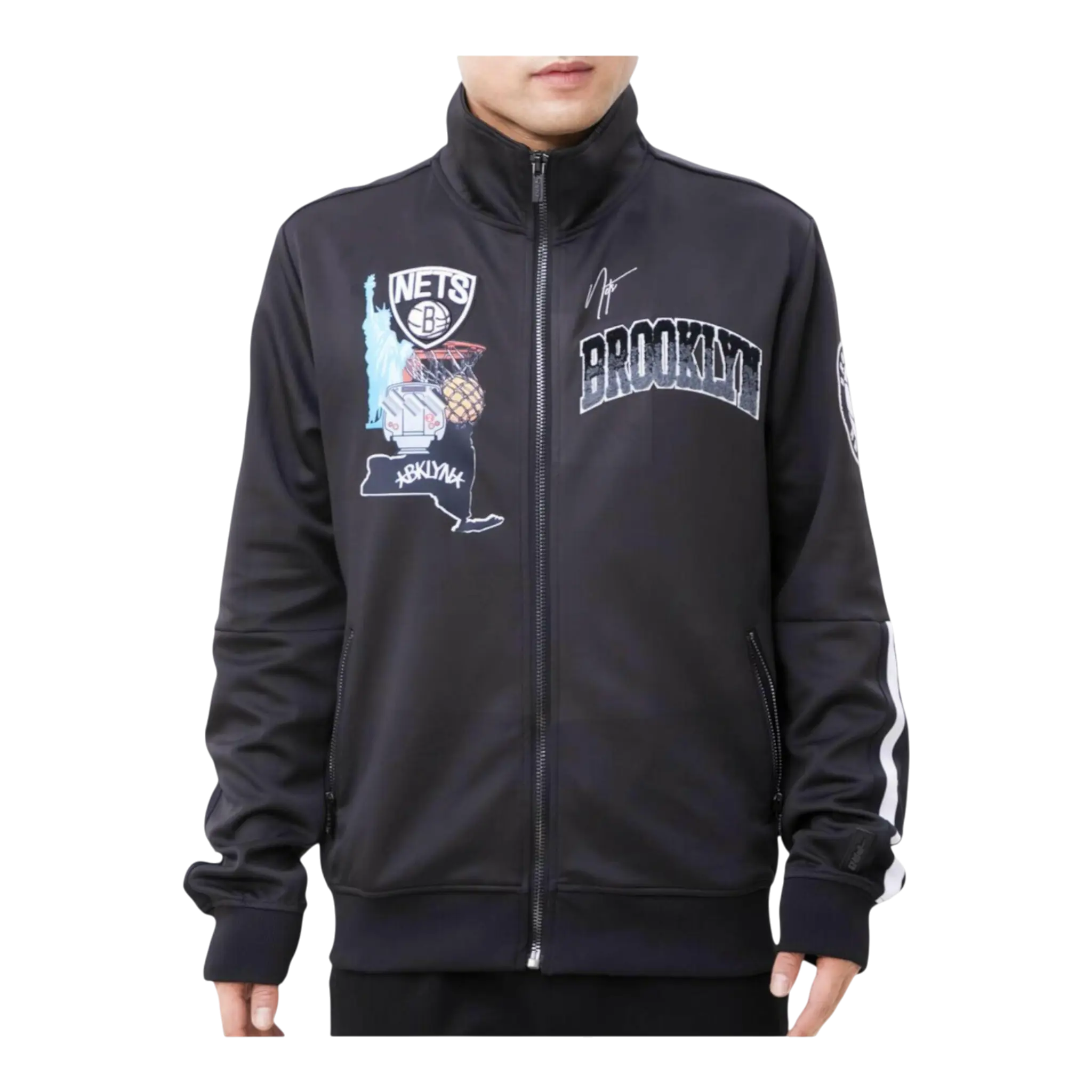 Pro Standard Brooklyn Nets Home Town Men Track Jacket Black