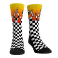 Checkerboard Flames Crew Socks