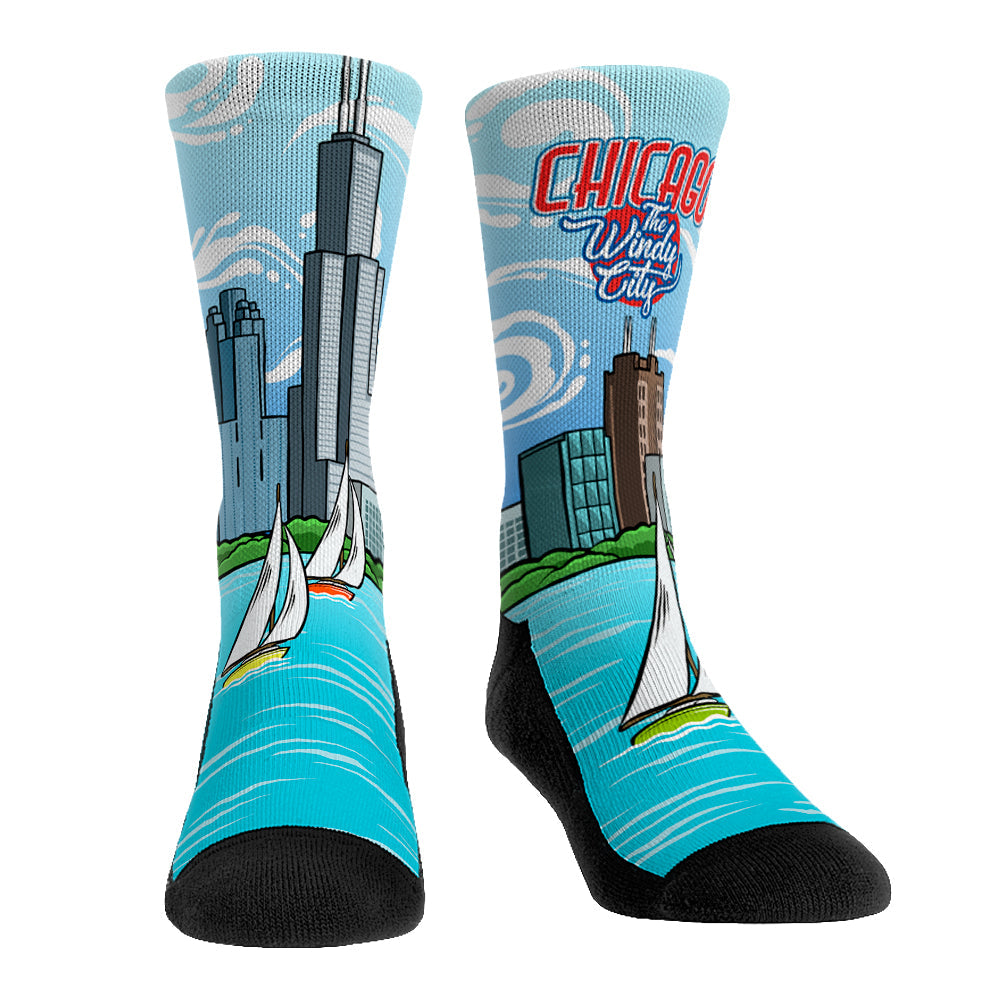 Chicago - Windy City Skyline Crew Socks