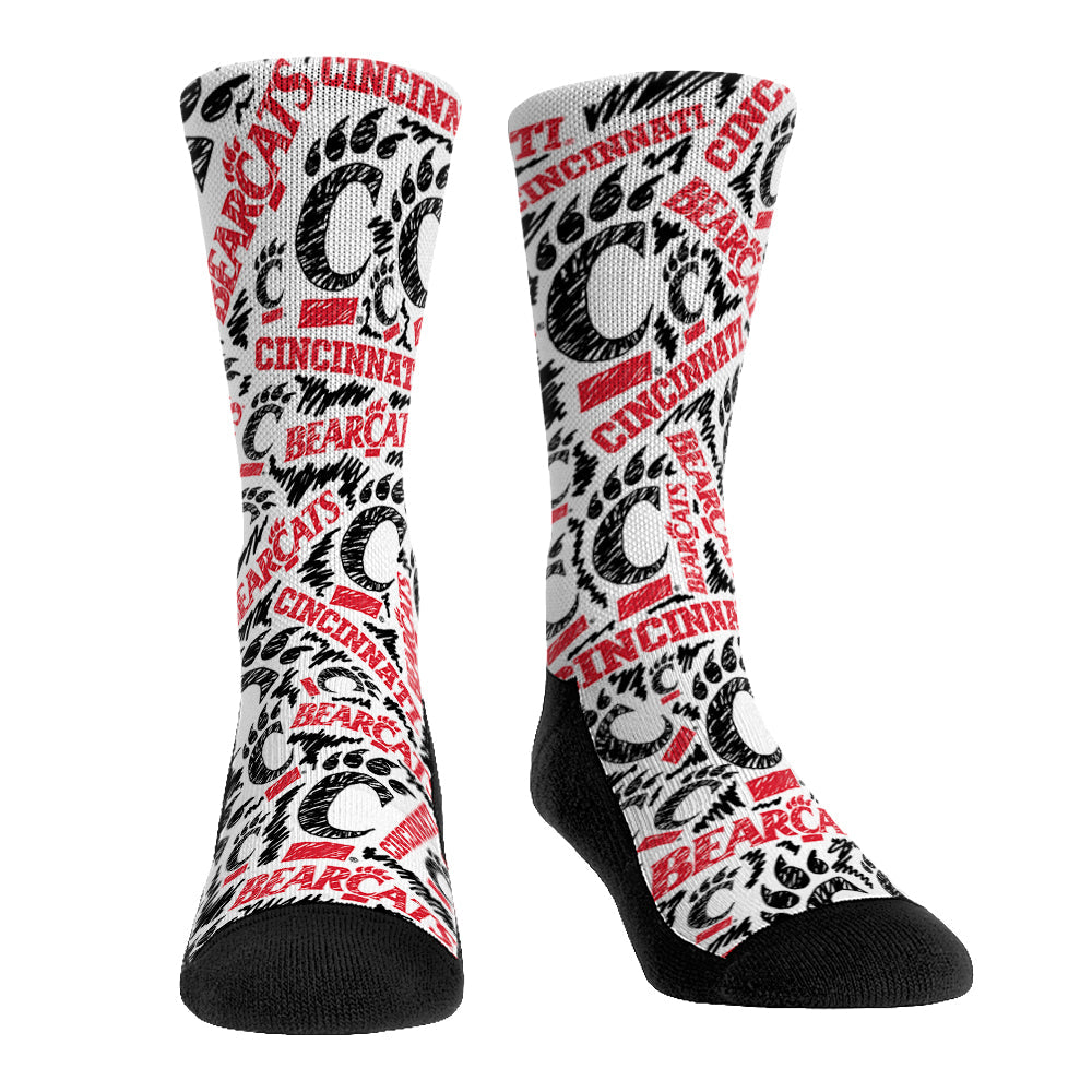 Cincinnati Bearcats - Logo Sketch Crew Socks