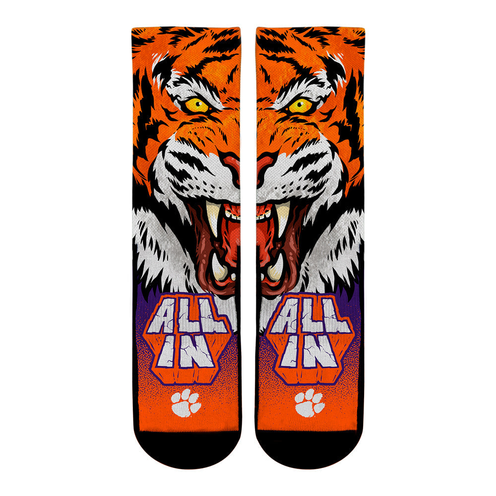 Clemson Tigers - All In Crew Socks