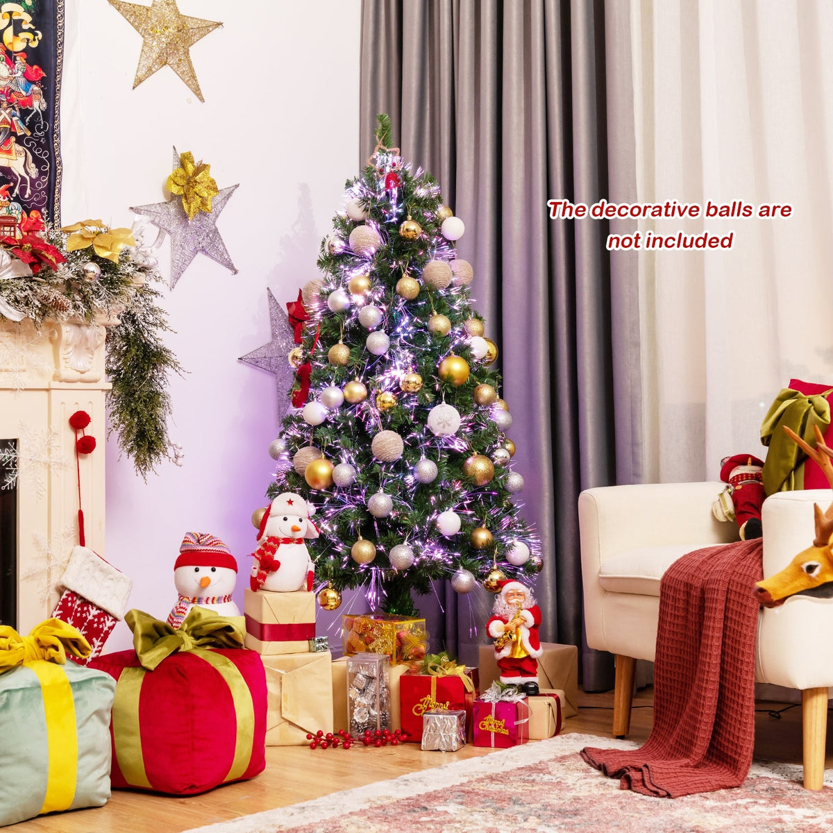 WONDERWALL ‘Noël DuBois’ Multicolor Fiber-Optic Artificial Christmas Tree — Multiple Sizes