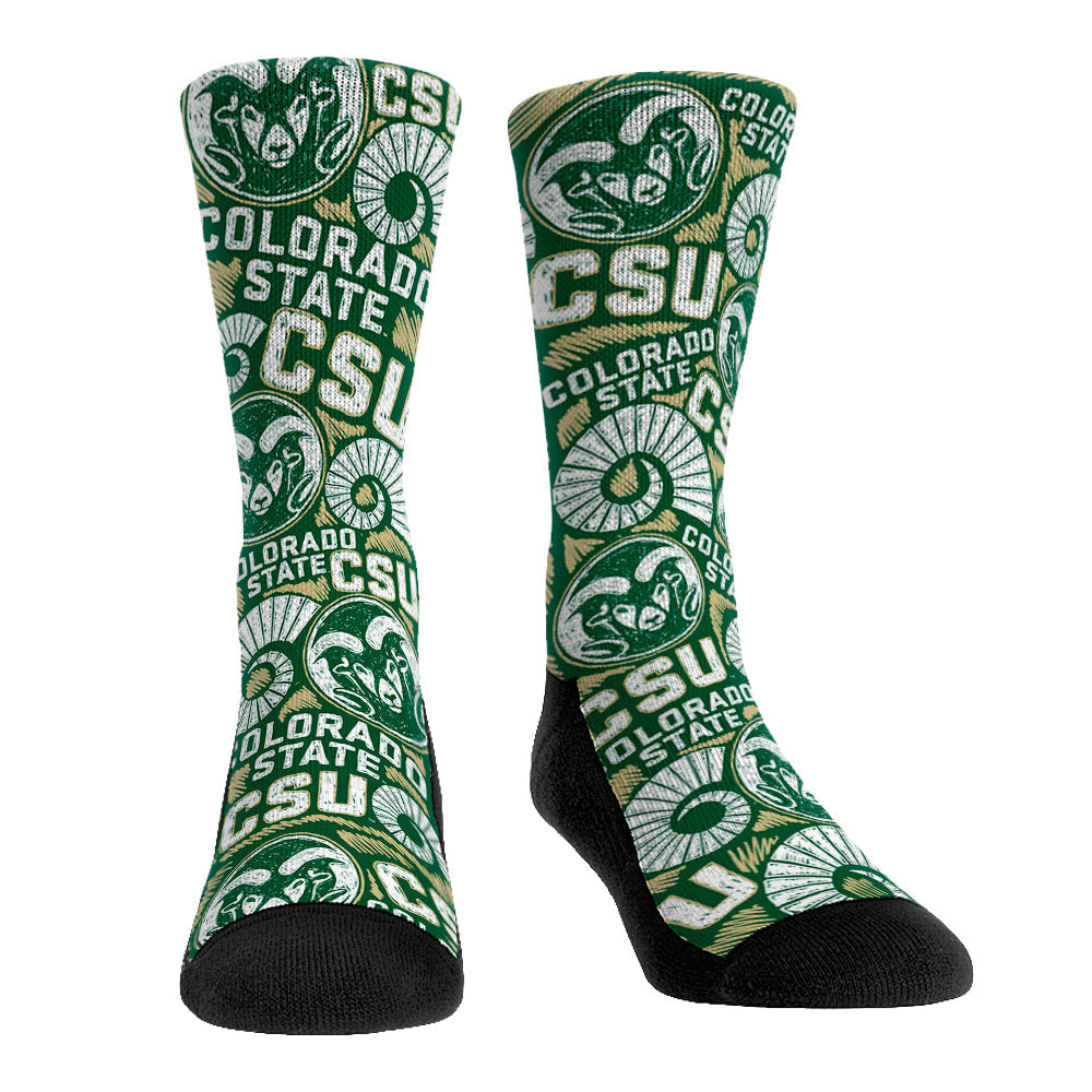 Colorado State Rams - Logo Sketch Crew Socks