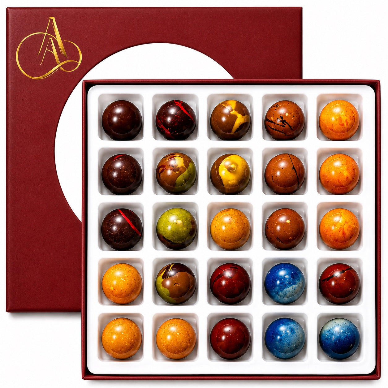 Andy Anand Sugar - Free Monet Chocolate Truffles & Pralines, 25 pc – 60% Cacao, Keto & Diabetic - Friendly, Luxury Birthday & Holiday Gift Box