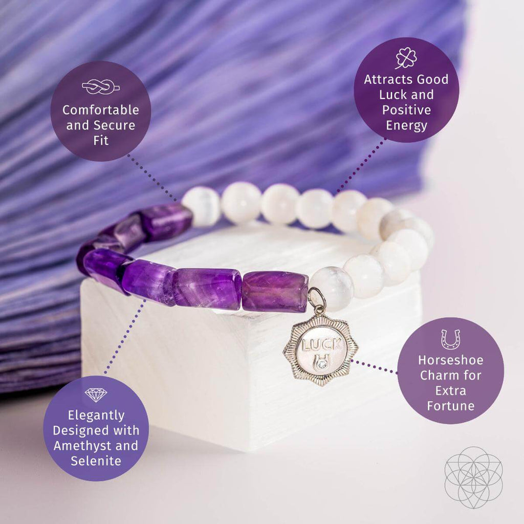 Pure Luck - Horseshoe Amethyst Bracelet - WONDERWALL