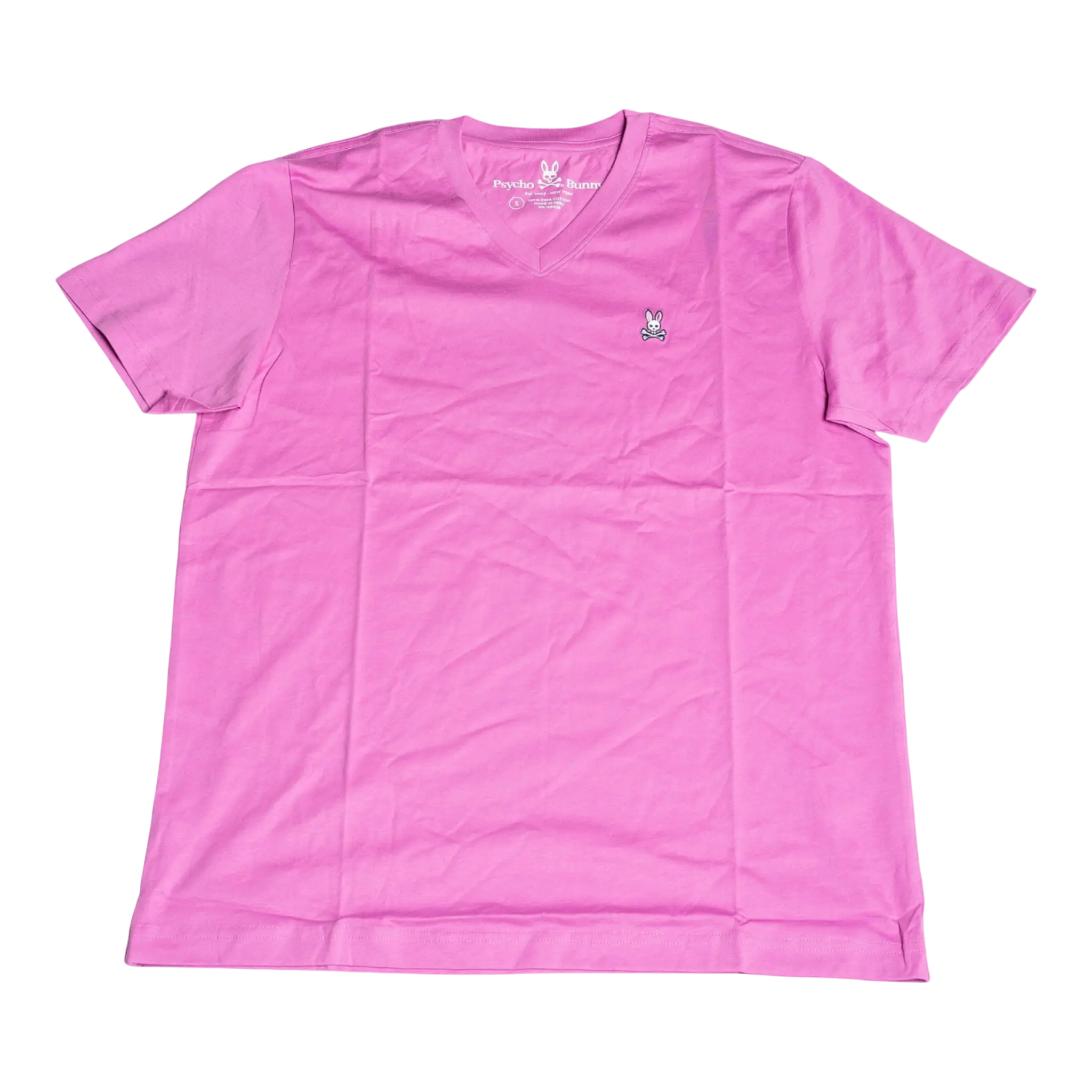 Psycho Bunny Classic V-Neck Men T-Shirt Plum Ice