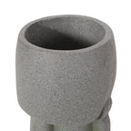 WONDERWALL 'Une Collection' Stone Gray Flower Planter with Textured Cast Stone Finish - Tall