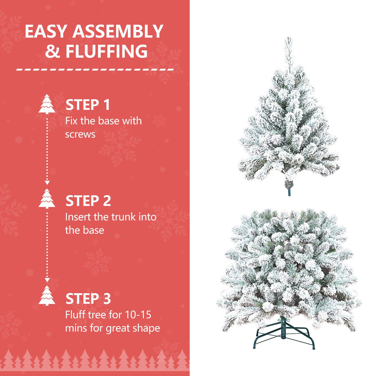 WONDERWALL ‘Noël DuBois’ 6 ft Flocked Artificial Christmas Tree – Green / White