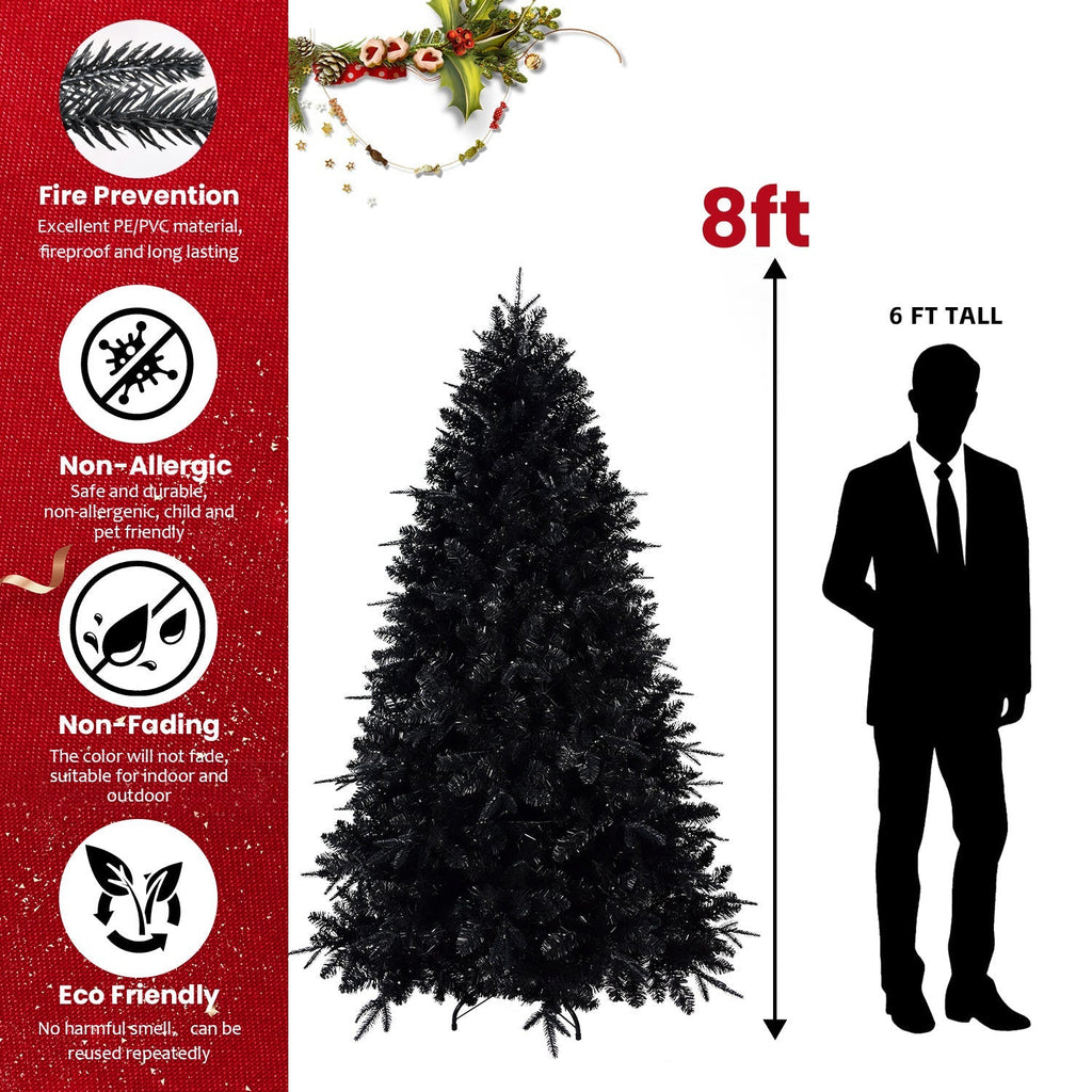 WONDERWALL 'Une Collection' 6-Foot Pre-Lit Black Christmas Tree with 350 LED Lights - Black