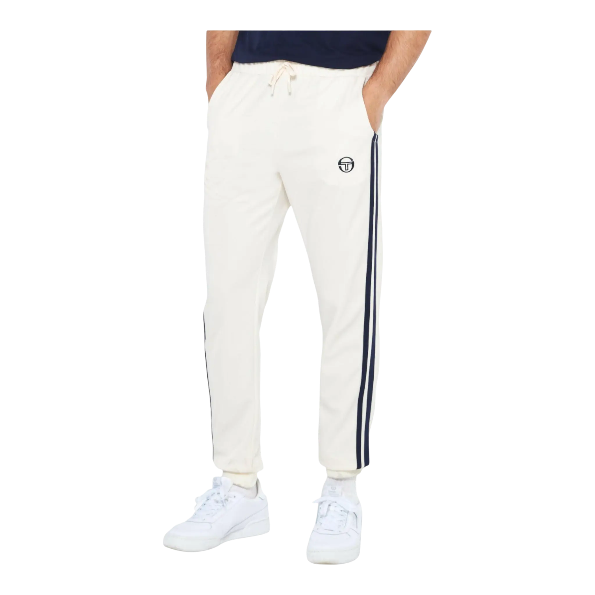 Sergio Tacchini Damarindo Archivio Men Track Pants Butter Cream/Maritime Blue